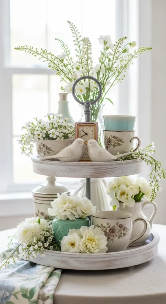 Spring Tiered Tray Decor