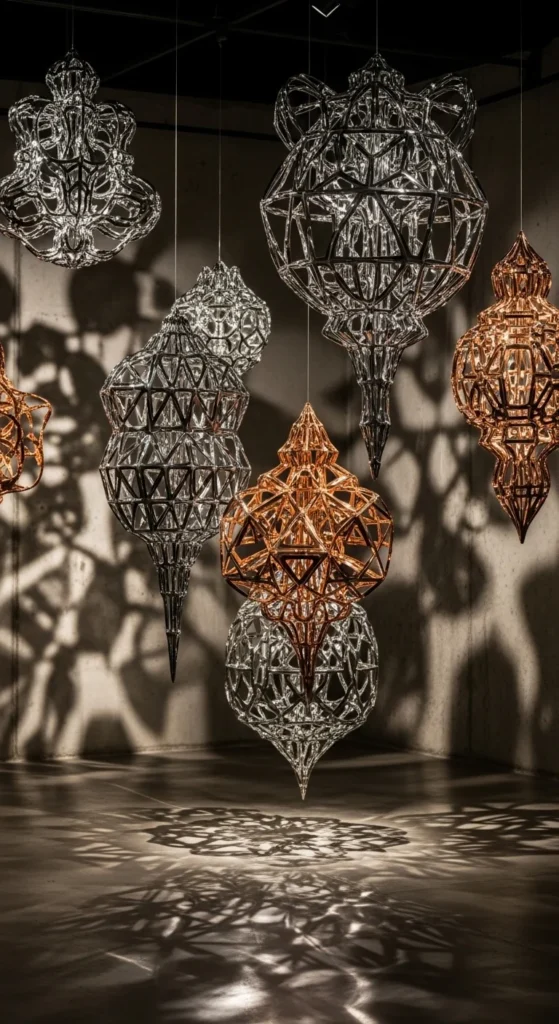 Suspended Metallic Sculptures