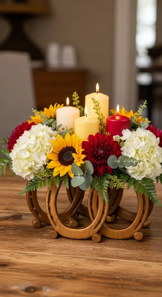 Table Centerpiece Horseshoe Display