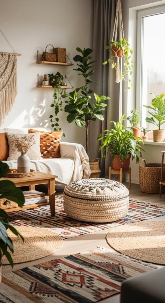 Textured Poufs for Extra Seating
