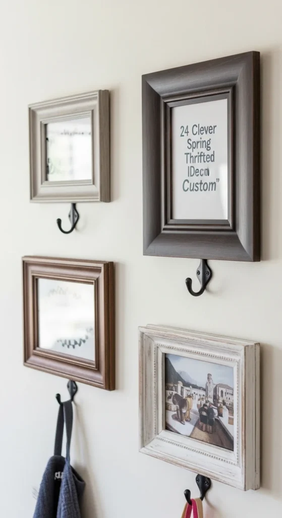 Thrifted Picture Frames as Wall Hooks