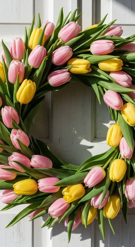Tulip and Greenery Wreath