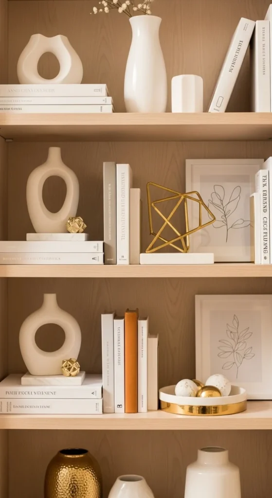 Use White and Gold Decor Pieces