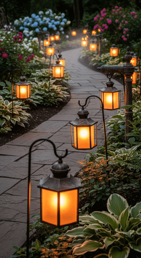 Vintage Lantern Garden Path