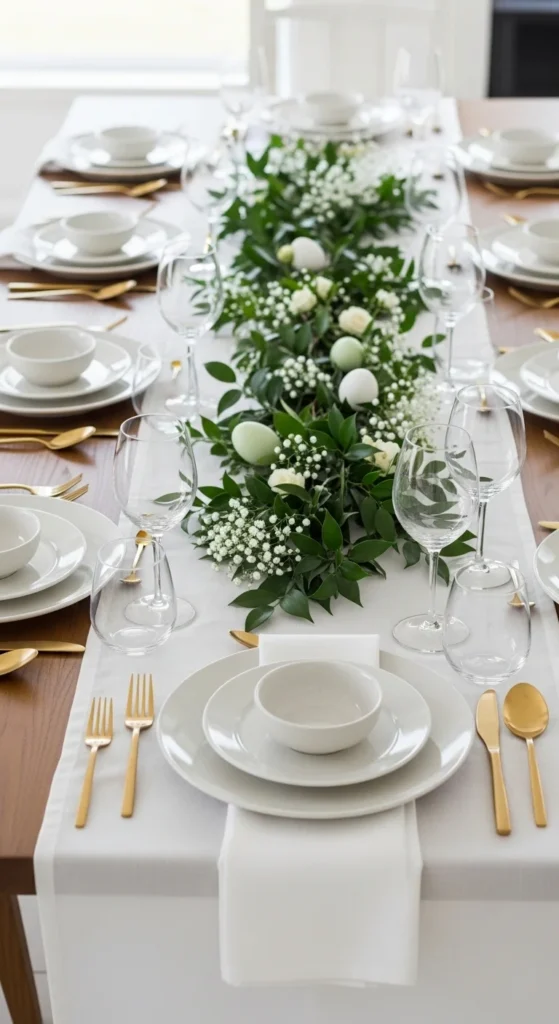 White and Green Table Settings