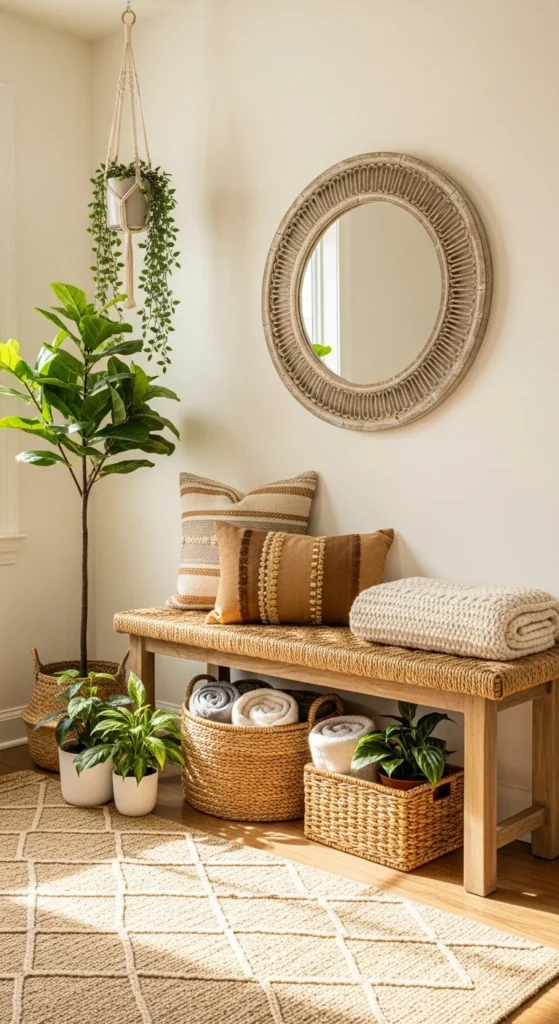 Wooden Benches at Entryways