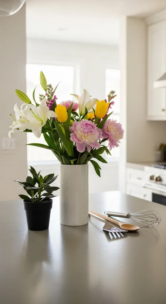 how to decorate clutter-free countertops