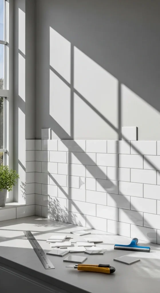 how to decorate with peel-and-stick tiles