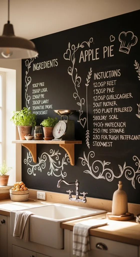 how to decorate a kitchen chalkboard wall