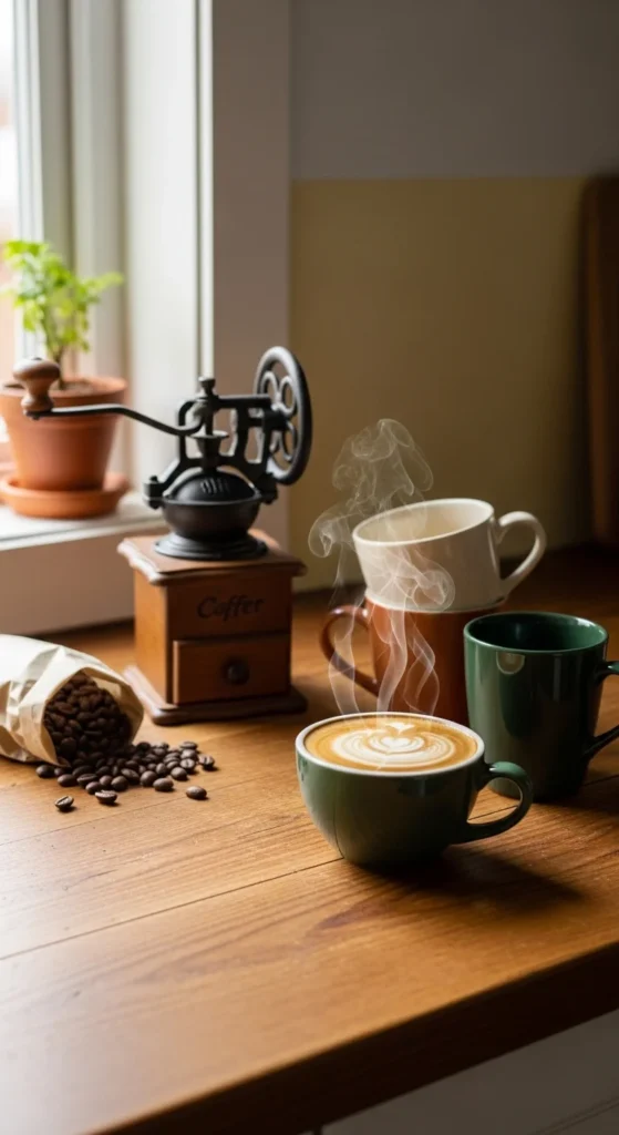 how to decorate a rustic coffee station