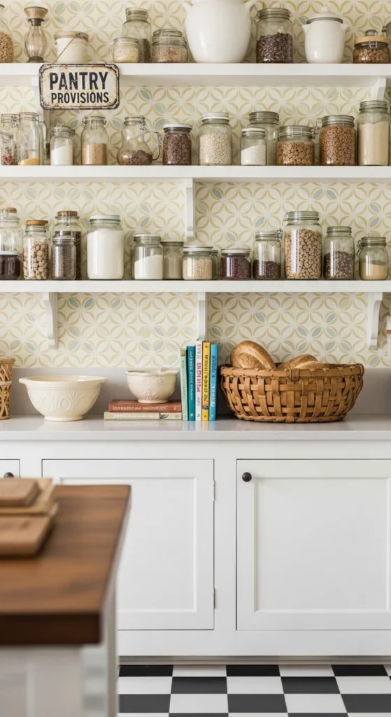 how to decorate a vintage pantry