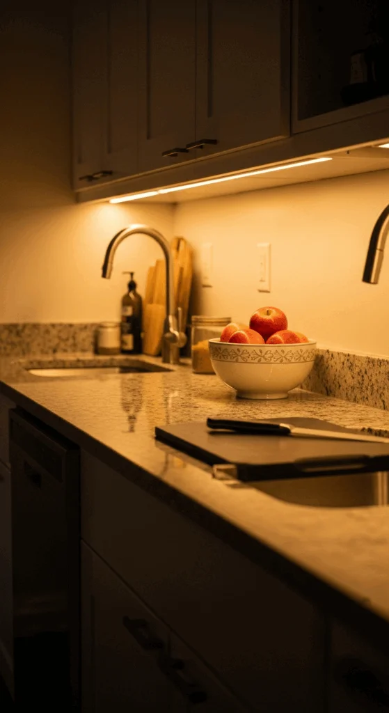 how to decorate under cabinets