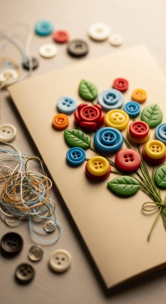 Button Bouquet Card