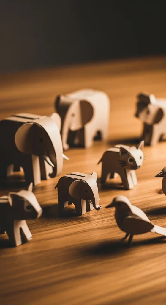 Cardboard Animal Figurines