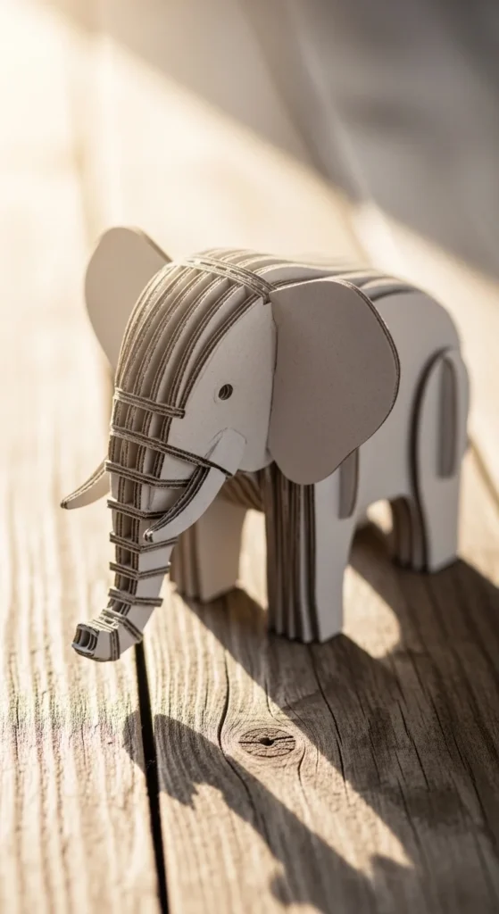 Cardboard Elephant Figurine