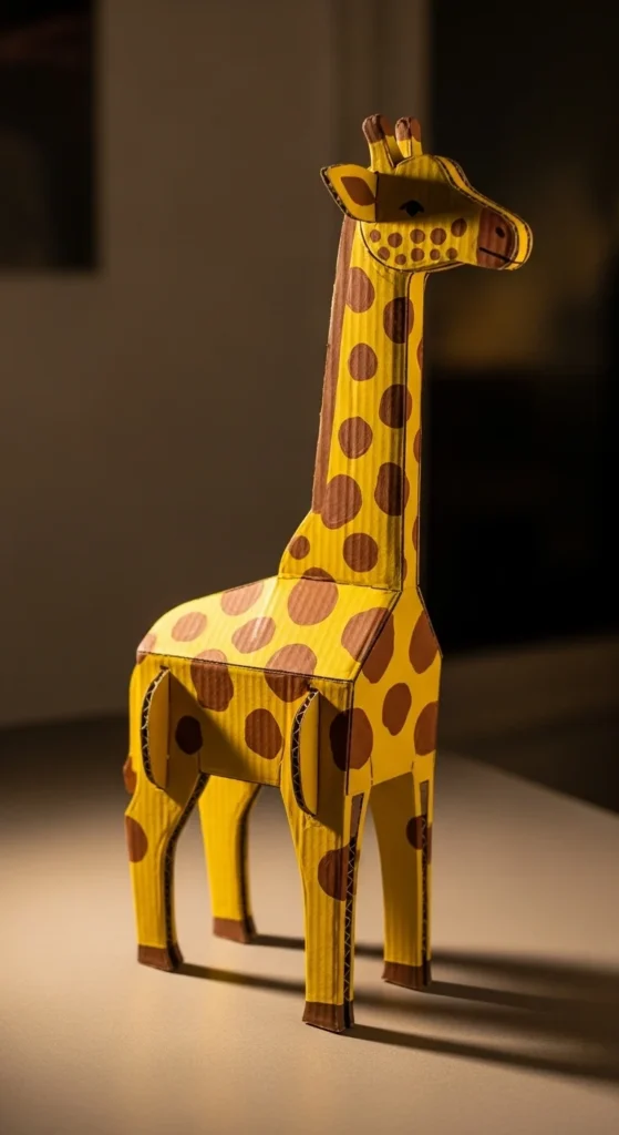 Cardboard Giraffe Figurine
