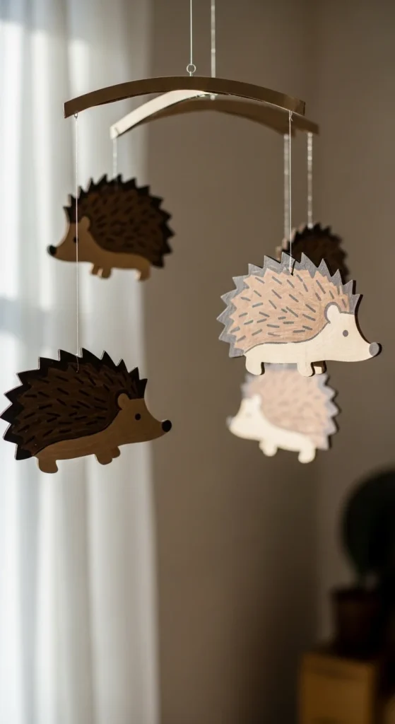 Cardboard Hedgehog Mobile