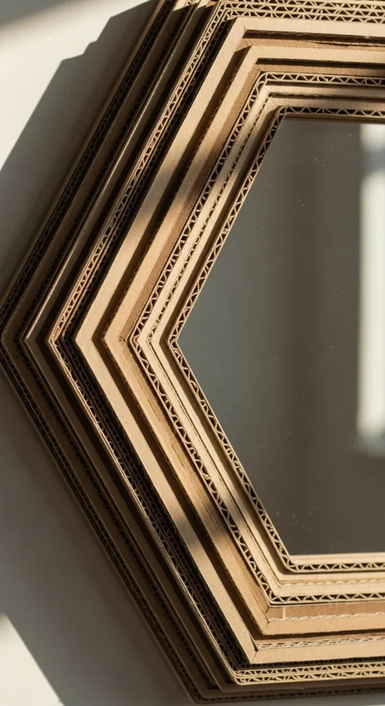 Cardboard Hexagon Mirror Frame