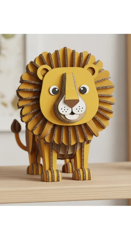 Cardboard Lion Head