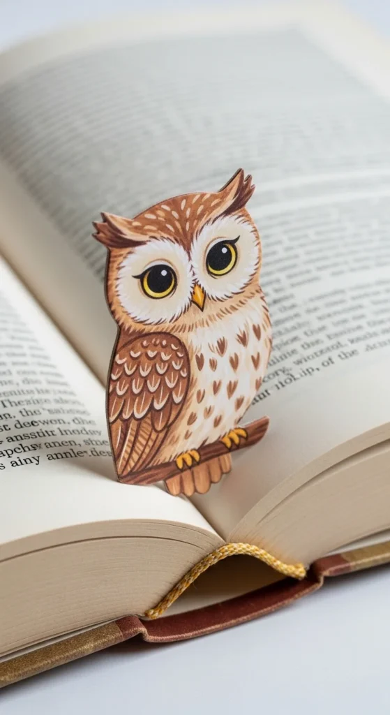 Cardboard Owl Bookmark