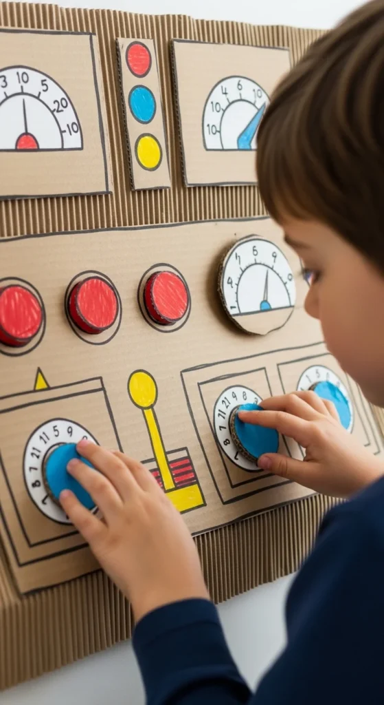 Cardboard Spaceship Control Panel
