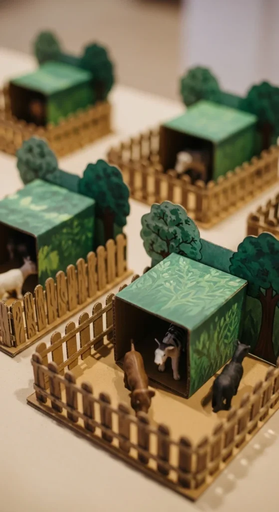 Cardboard Zoo Enclosures
