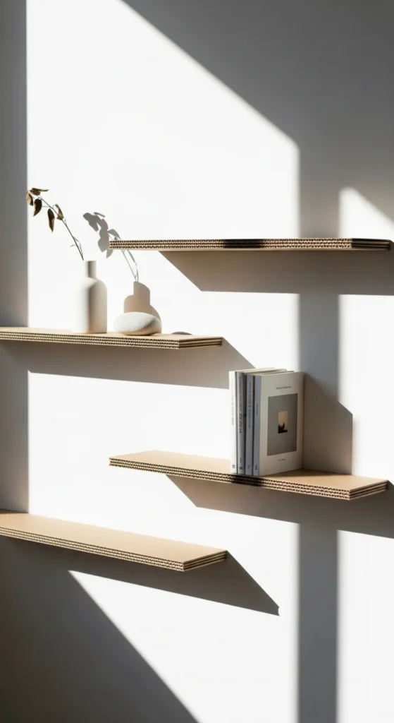 Floating Cardboard Shelves