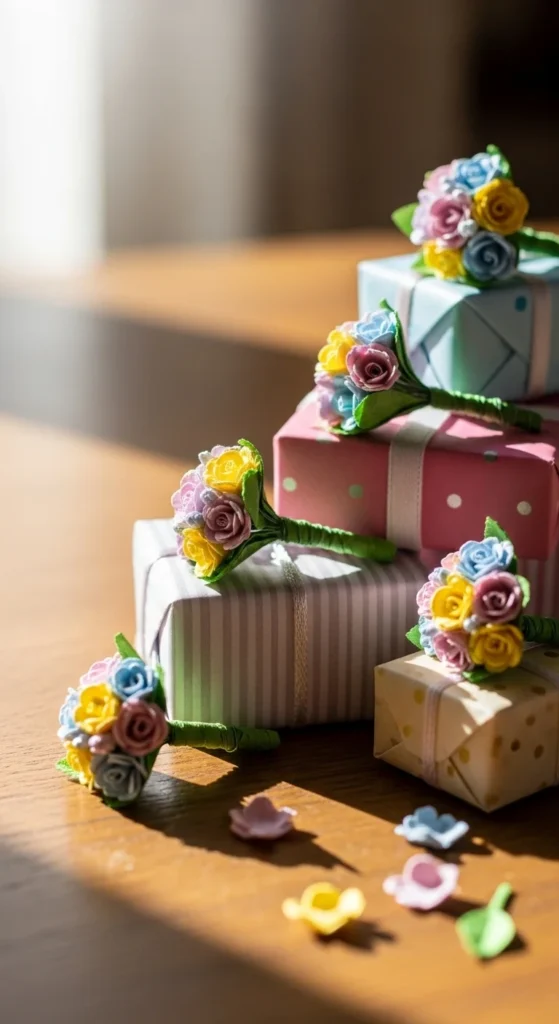 Mini Paper Bouquet Gift Toppers
