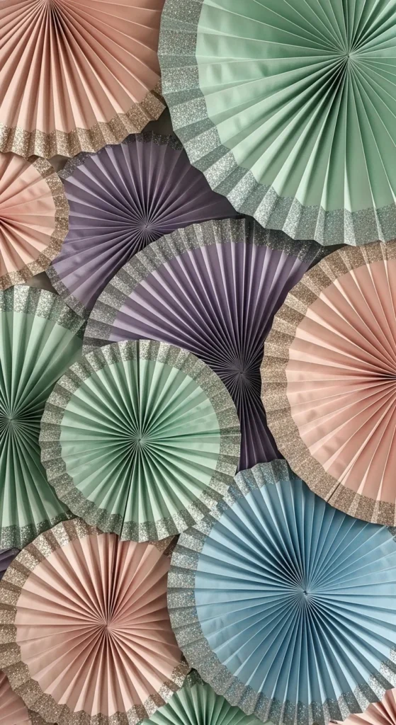 Paper Fans with Glitter Edges