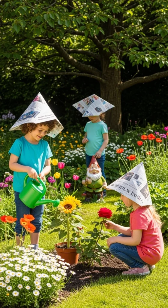 Paper Hats for Garden Play