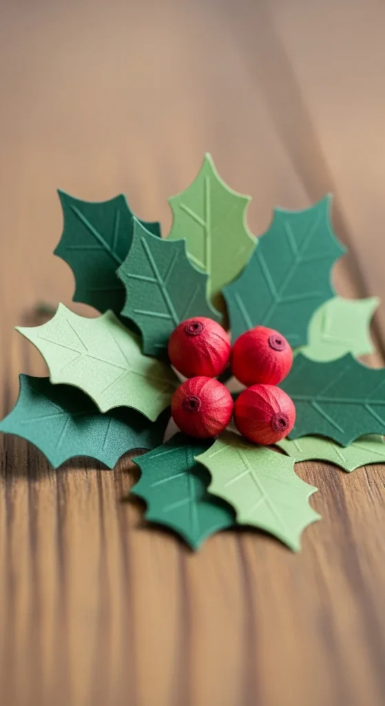 Paper Holly and Berries