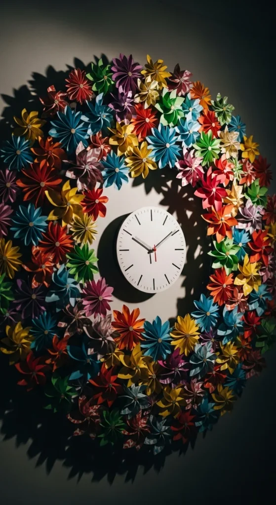 Paper Pinwheel Clock Frame