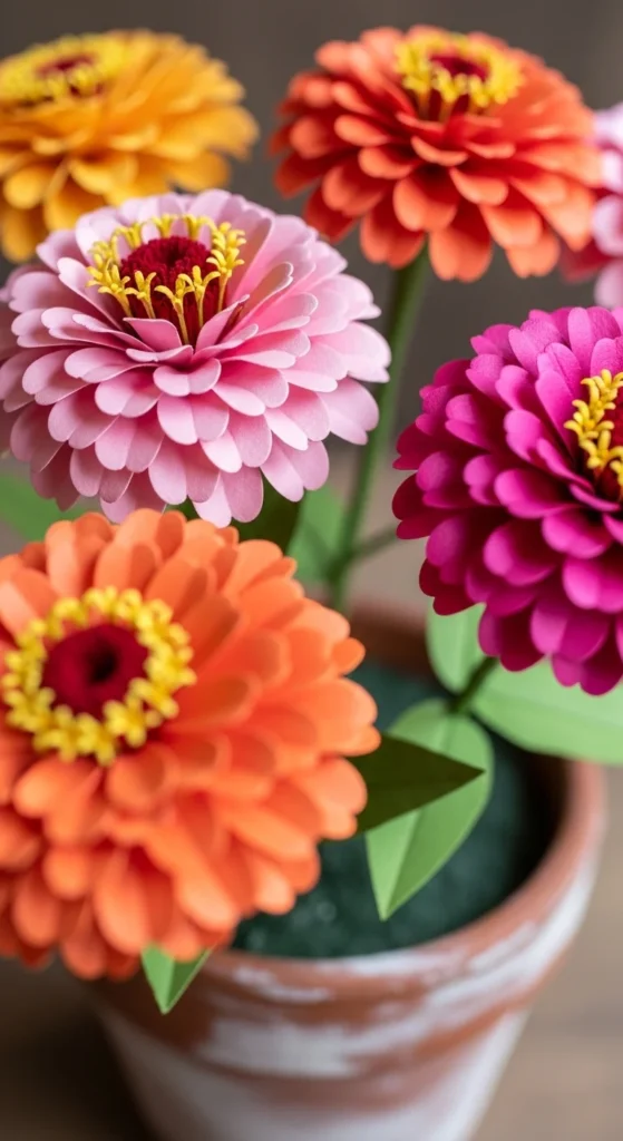 Paper Zinnia Flowers