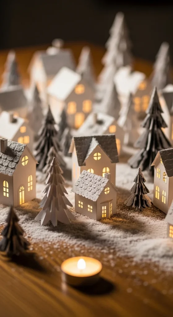 Snowy Paper Village