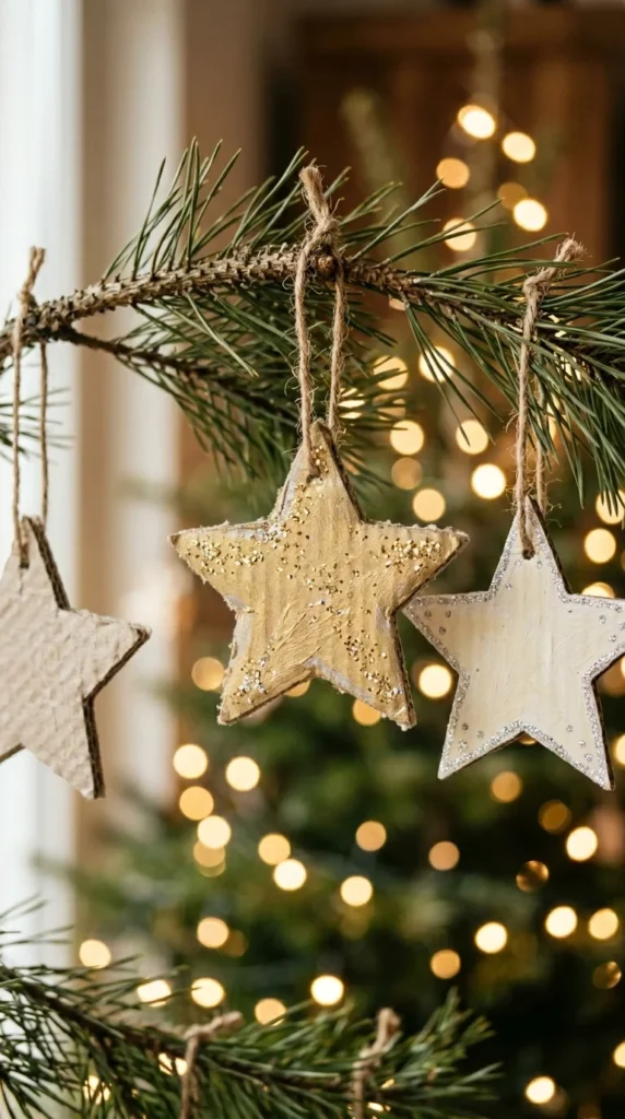 Cardboard Christmas Star Ornaments