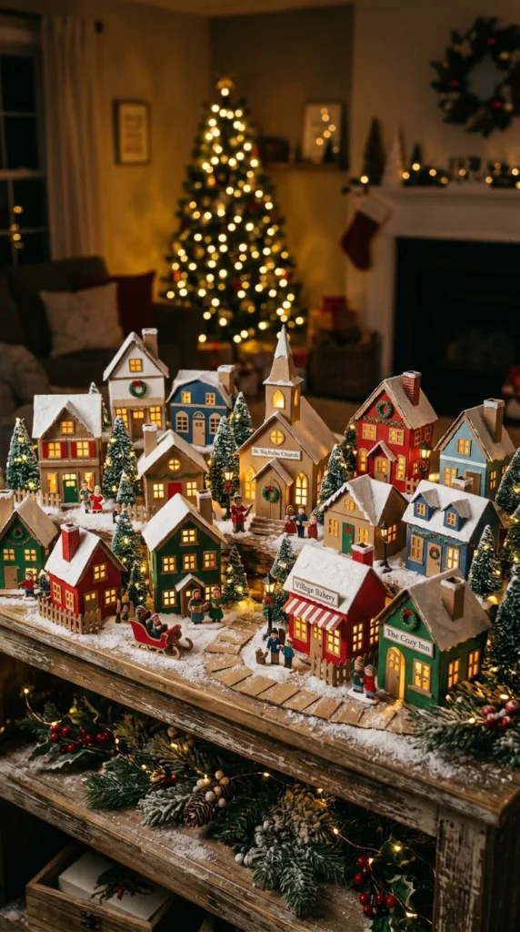 Cardboard Christmas Village Houses