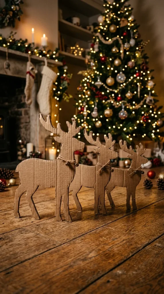 Cardboard Reindeer Figures