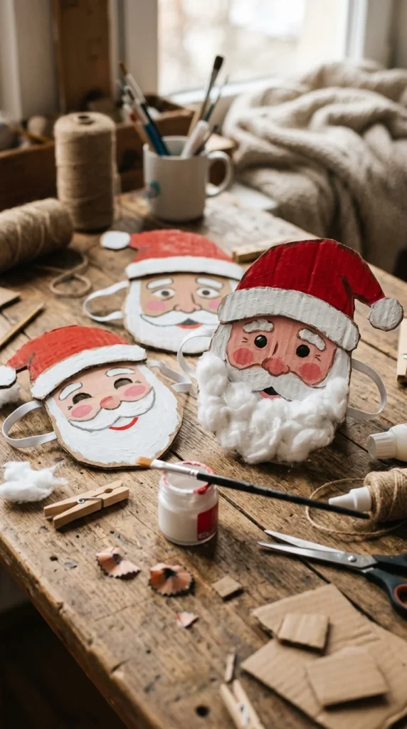 Cardboard Santa Face Masks