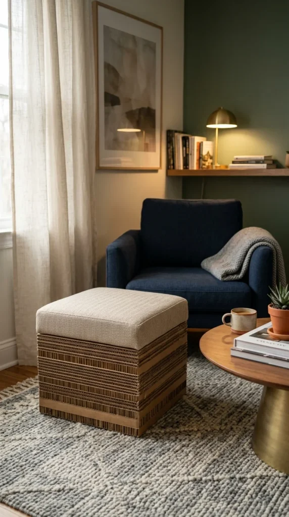 Cardboard Storage Ottoman