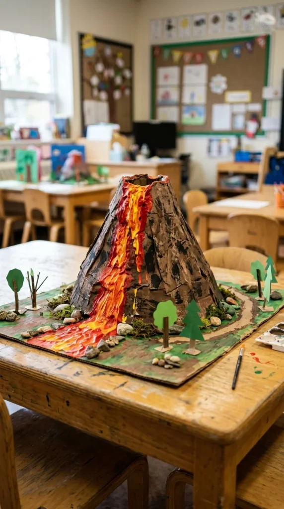 Cardboard Volcano Model