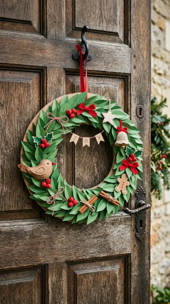 Cardboard Wreath for Doors