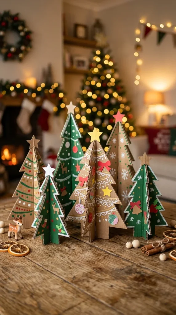 Mini Cardboard Christmas Trees