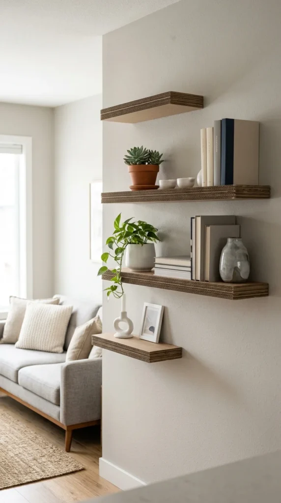 Minimal Cardboard Wall Shelves