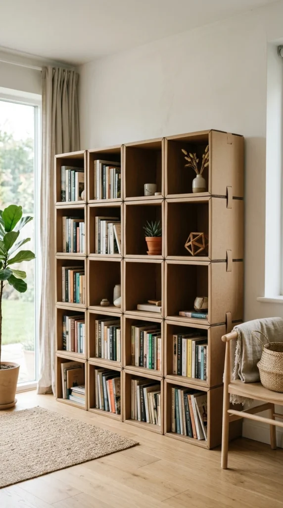 Modular Cardboard Bookshelf