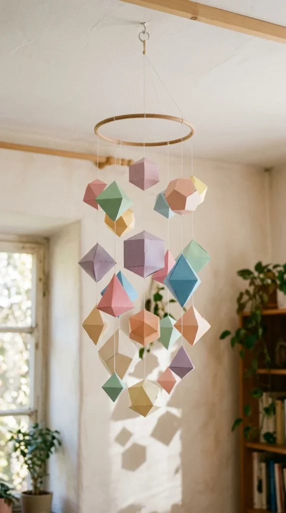 Paper Geometric Hanging Shapes