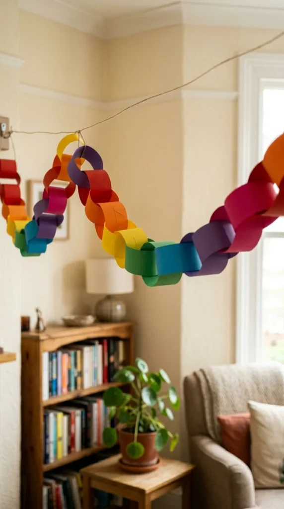 Rainbow Paper Chain Garland