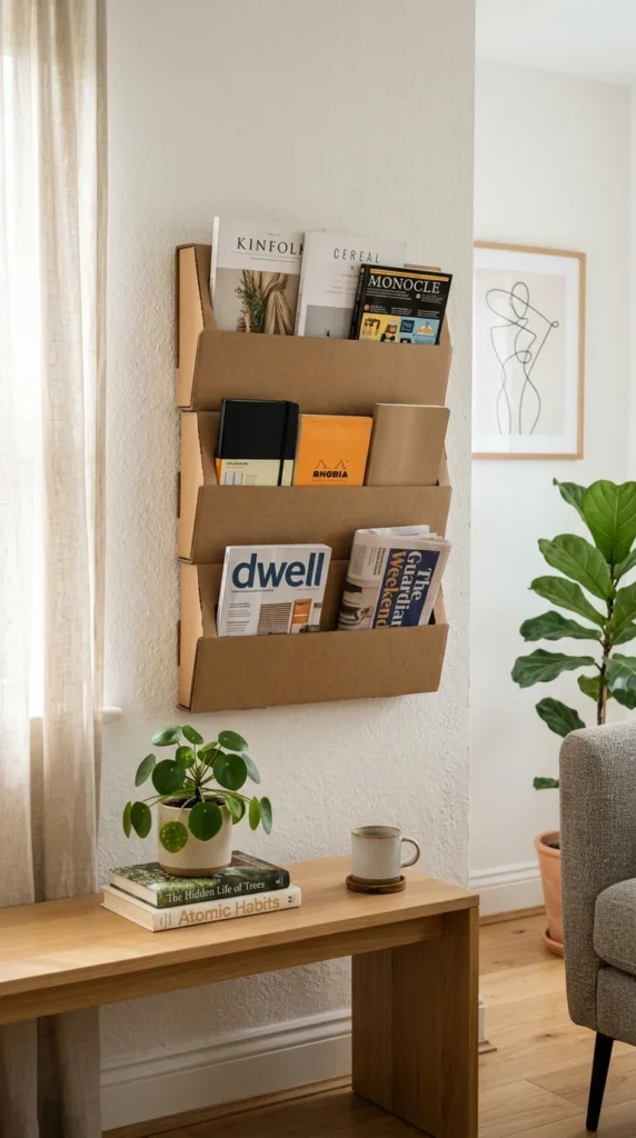 Wall-Mounted Cardboard Magazine Rack