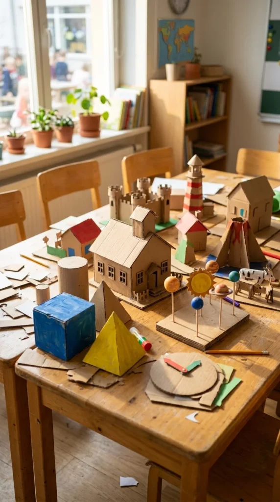 cardboard school project crafts